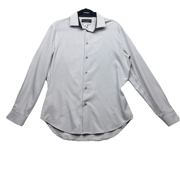 Report Collection X4 Performance Stretch Slim Fit Shirt Men Medium 15.5 Dots - Picture 1 of 11